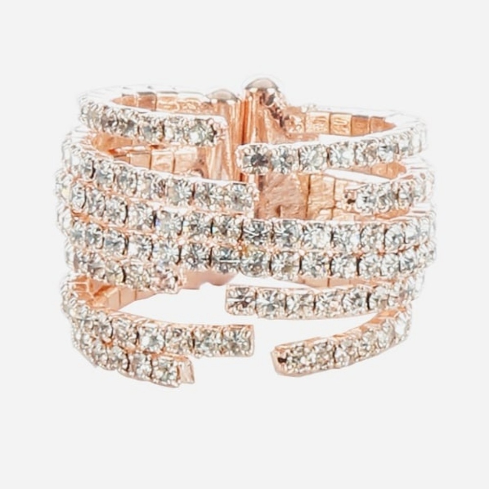 Multi Mix Layer Rhinestone Ring - Picture 3 of 3